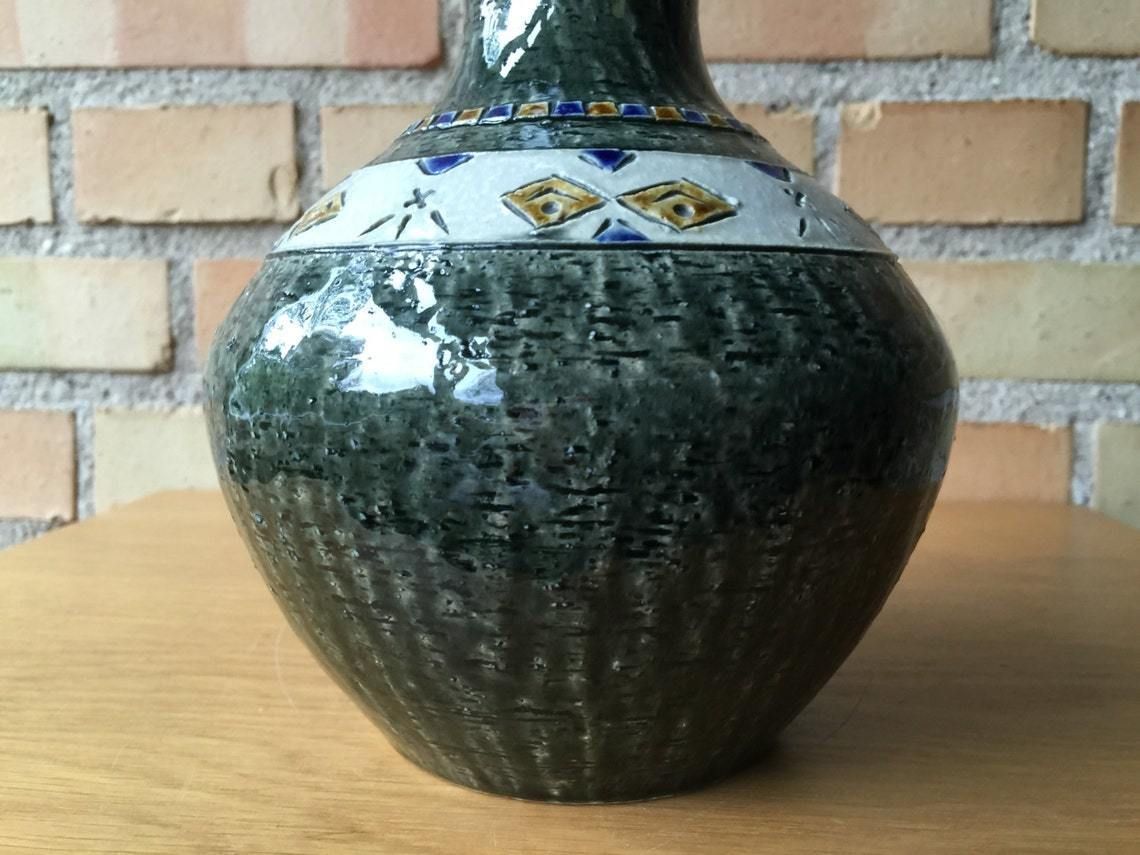 Chamotte Vase By Yngve Blixt, 1950s, For The Swedish Hoganas Mid Century Modern, Signed 1958 photo furniture
