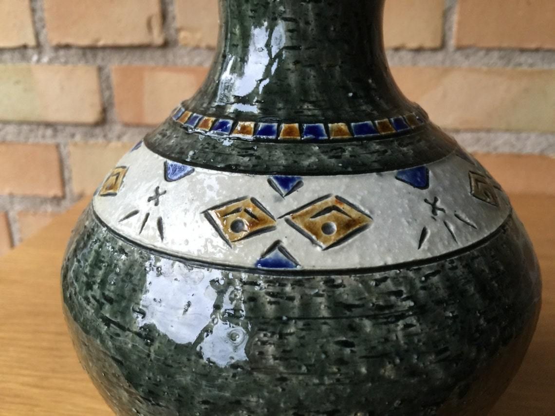 Chamotte Vase By Yngve Blixt, 1950s, For The Swedish Hoganas Mid Century Modern, Signed 1958 photo for sale