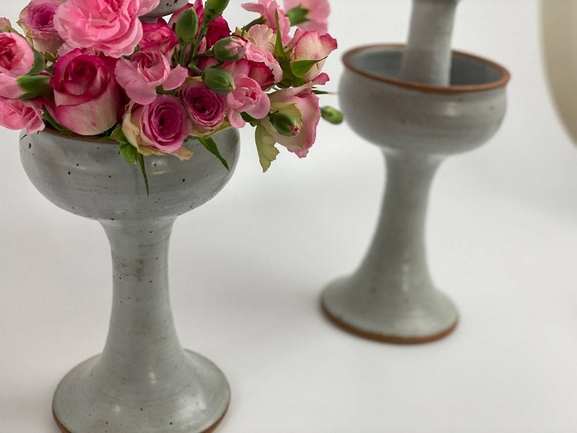 photo furniture Helle Allpass, Own Studio, Pair Of Candlesticks Of Ceramics, 1970s