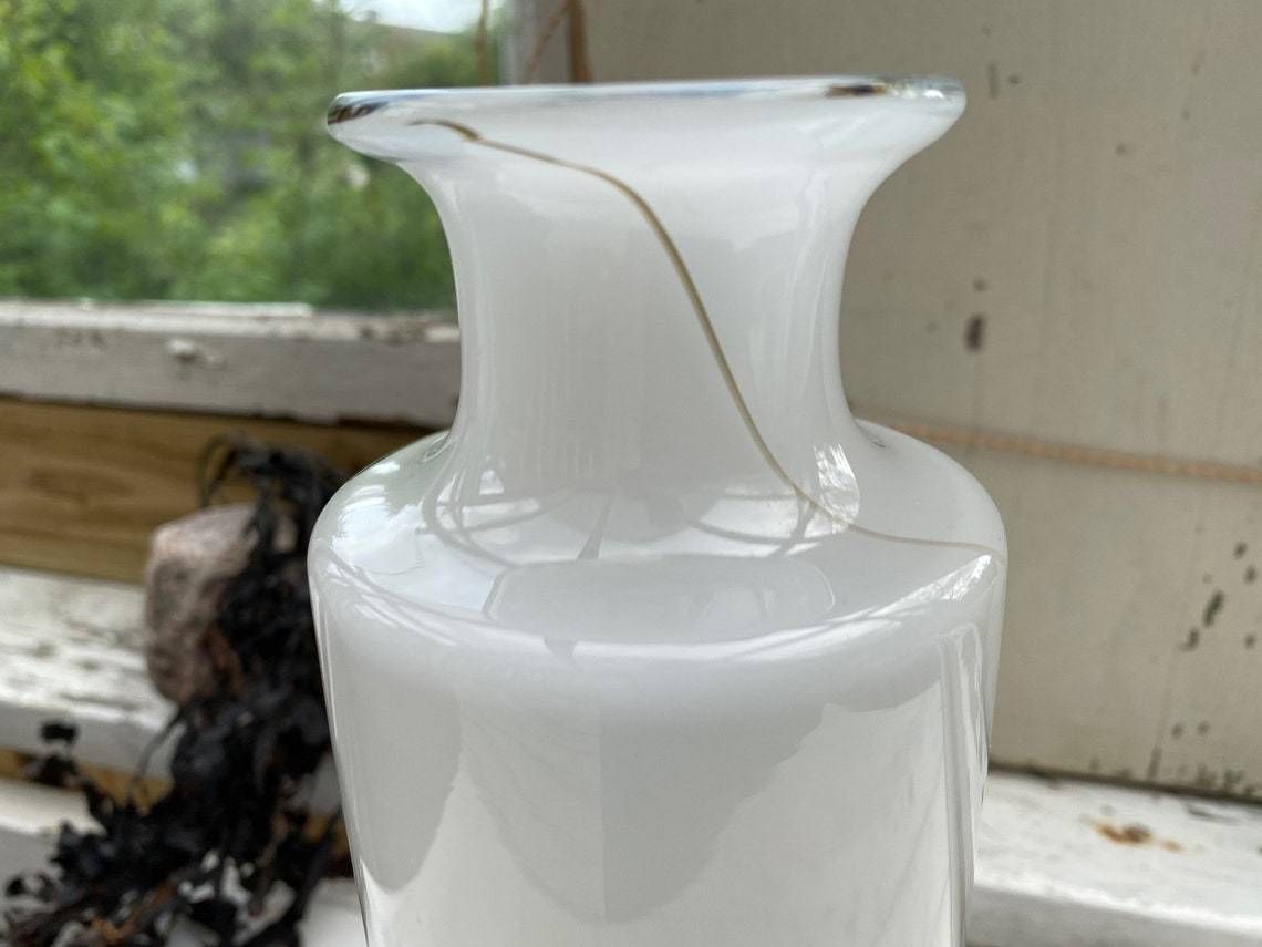 photo buy Art Glass Vase By Per Lutken For Holmegaard, From The Cascade Series In The 1970s, White Opal Glass With Earthern And Pink Color Tones