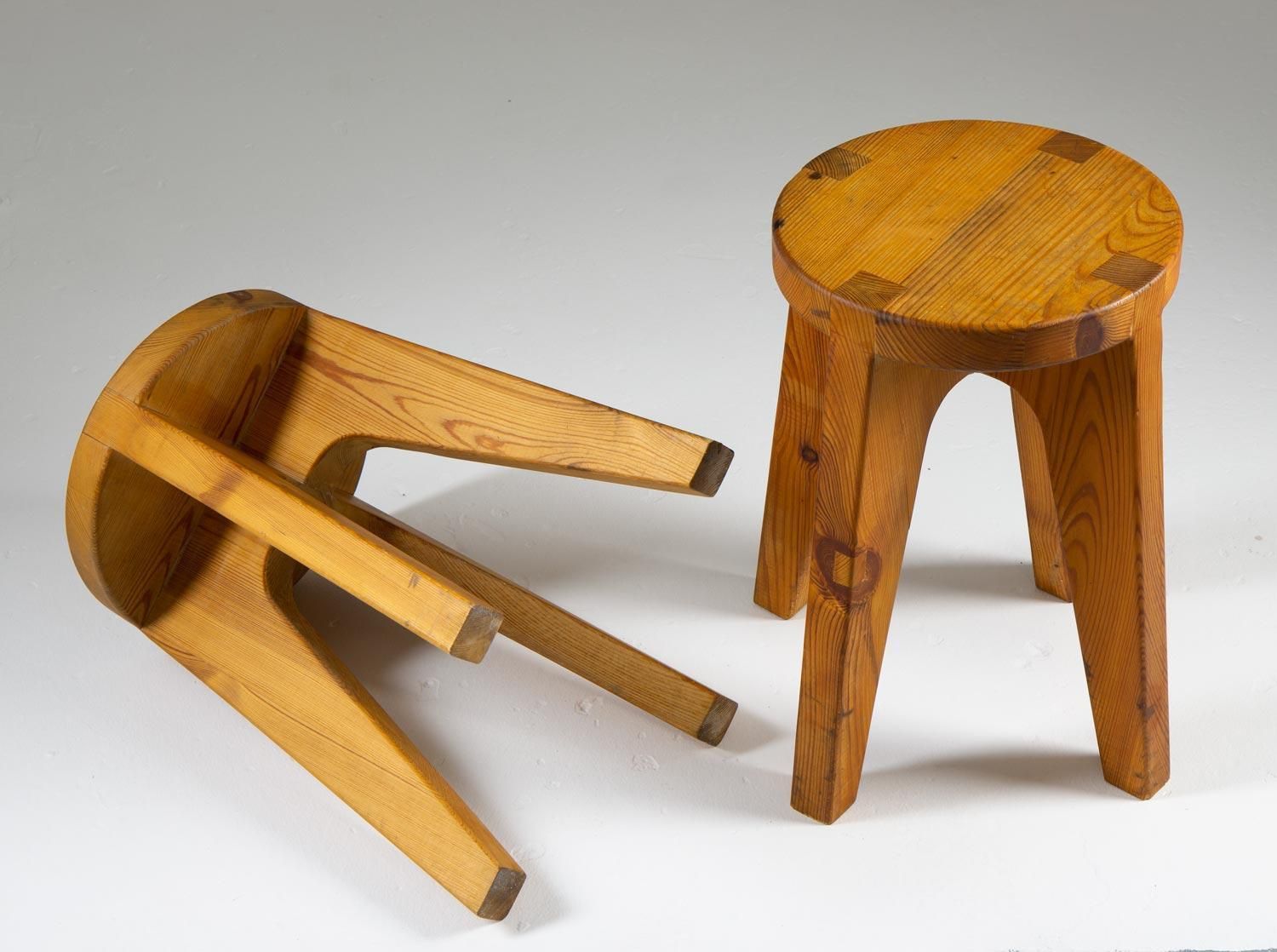 Swedish Stools In Pine, 1970s, Vintage photo Furniture