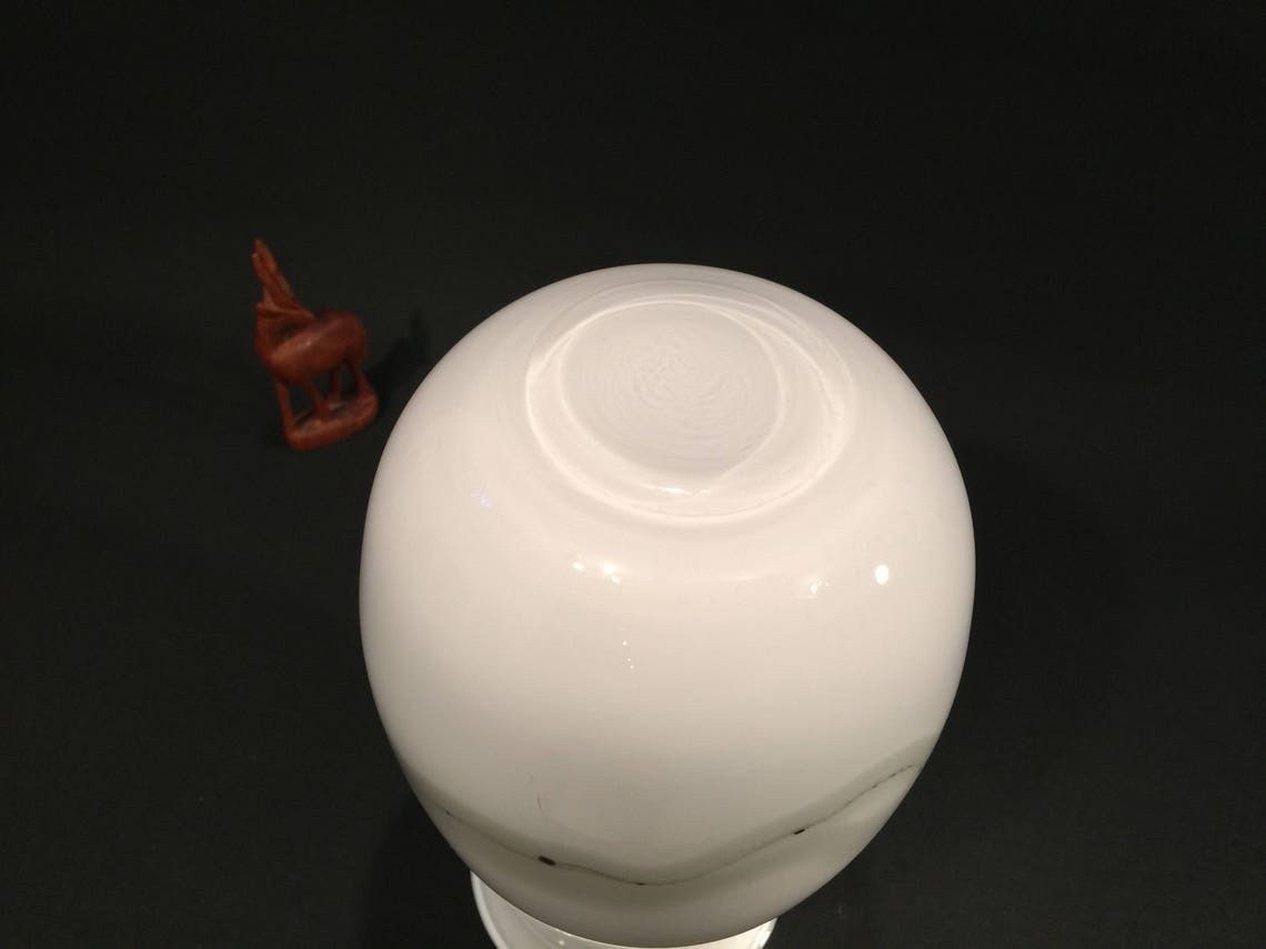 photo for sale Michael Bang For Holmegaard, Gray And White Art Glass Vase From The 1980s In Scandinavia
