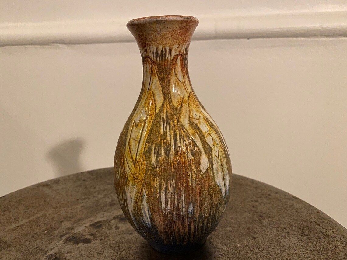 Vase With Four Women From The Swedish Pottery Workshop Torngrens. Mid Cetury From Sweden photo for sale