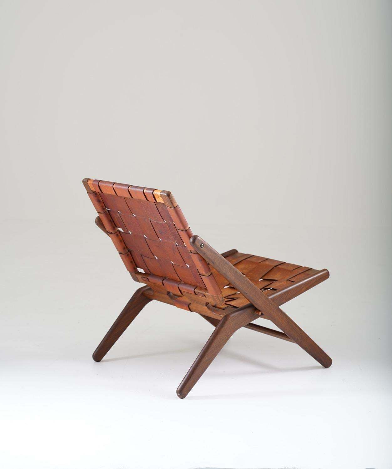 Danish Easy Chair By Arne Hovmand Olsen In Leather And Walnut photo buy