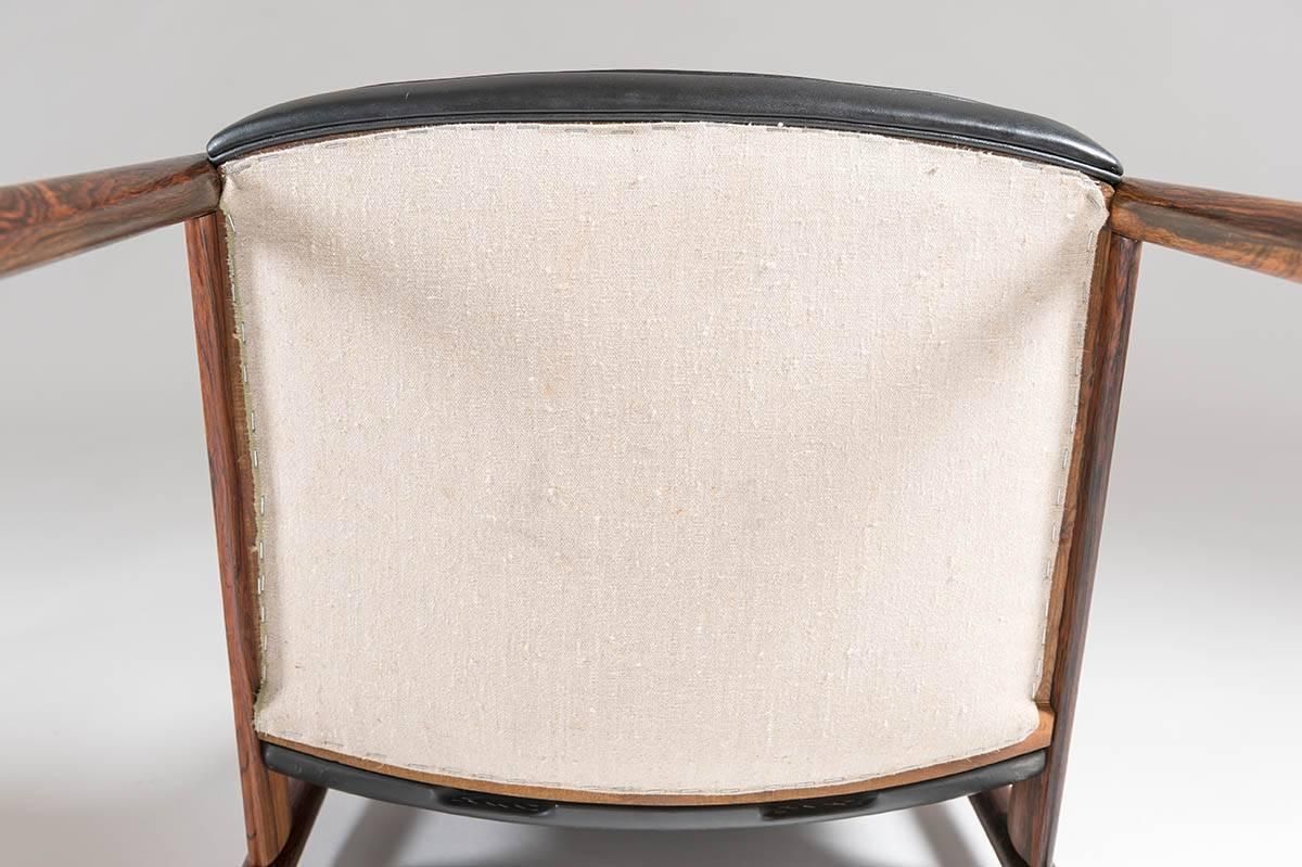 Pair Of Scandinavian Easy Chairs In Rosewood And Leather By Sven Ivar Dysthe photo vintage