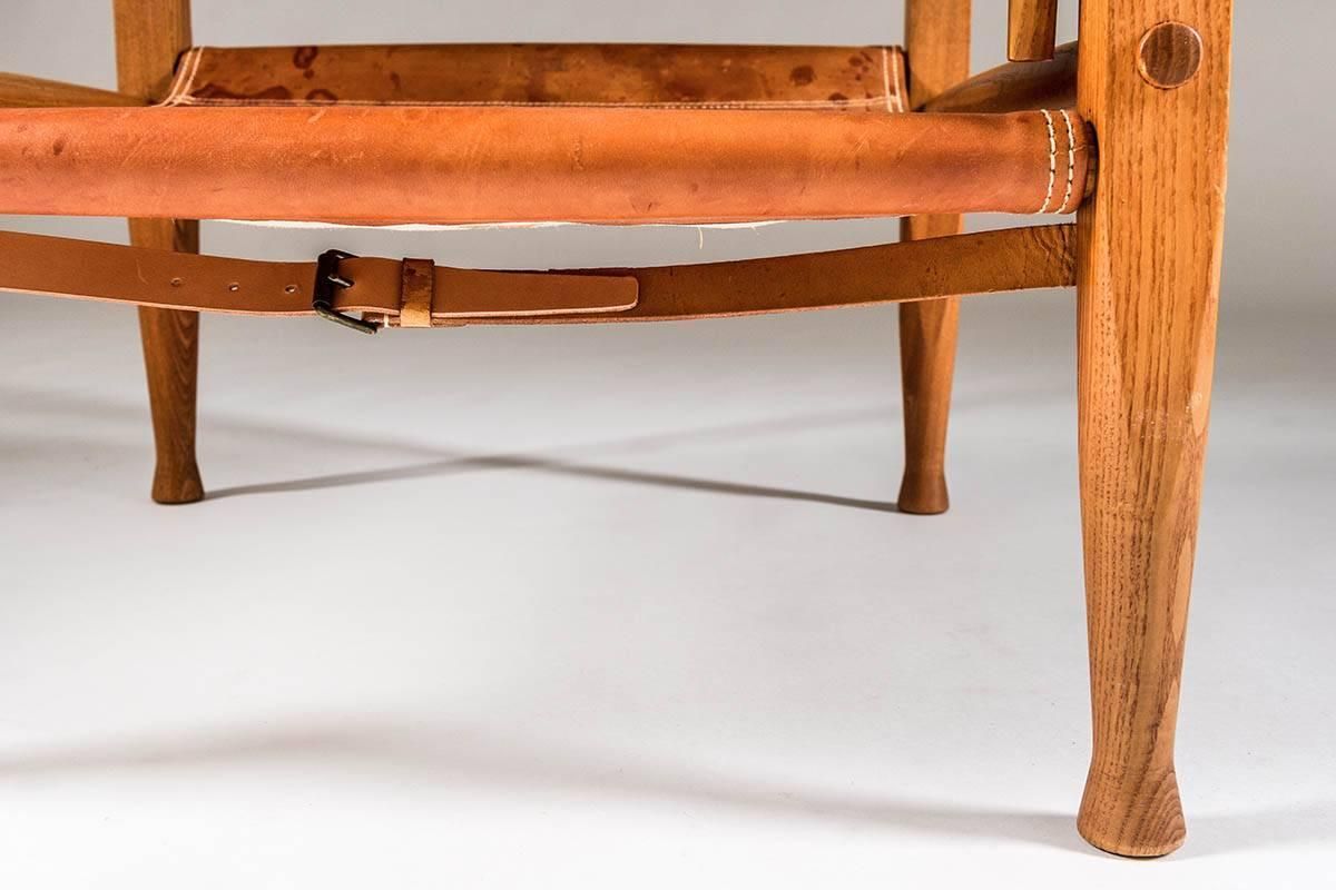 photo for sale Safari Chair By Kaare Klindt In Cognac Leather