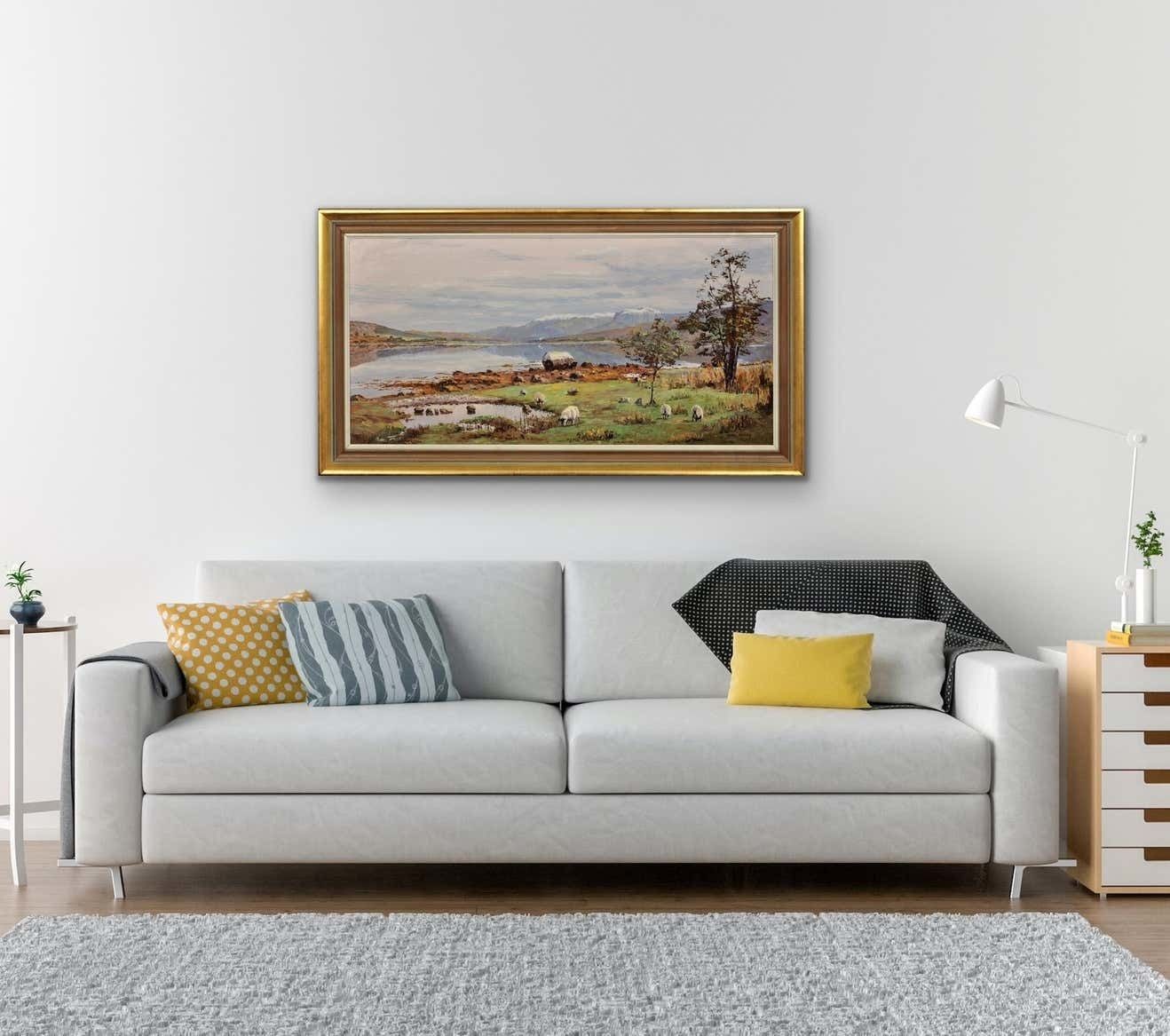 Nancy Bailey 1913 To 2012. Cornish Artist. Ben Nevis From Loch Eil, 1978. Scotland. 1970s Vintage Framed Impasto Scottish Landscape Oil Painting. photo vinterior