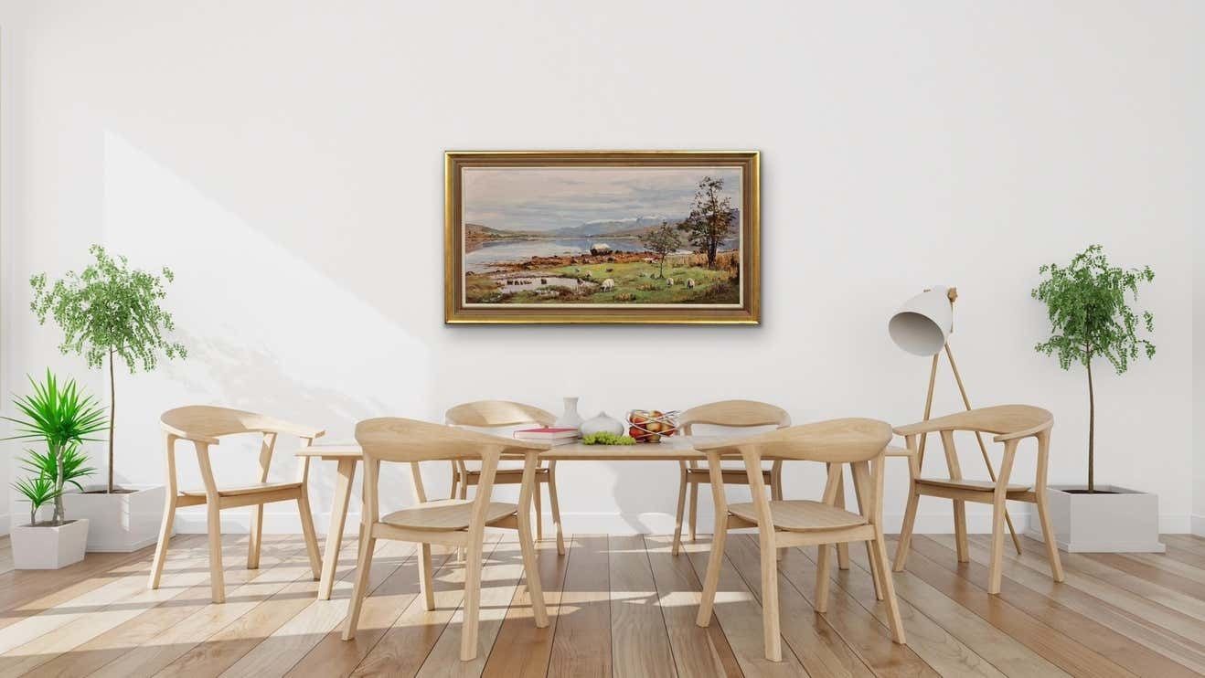 Art Nancy Bailey 1913 To 2012. Cornish Artist. Ben Nevis From Loch Eil, 1978. Scotland. 1970s Vintage Framed Impasto Scottish Landscape Oil Painting. photo