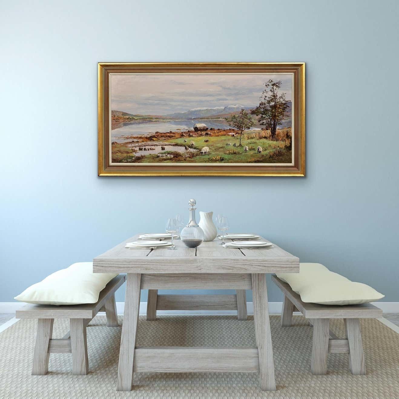 3495.0 Nancy Bailey 1913 To 2012. Cornish Artist. Ben Nevis From Loch Eil, 1978. Scotland. 1970s Vintage Framed Impasto Scottish Landscape Oil Painting. photo