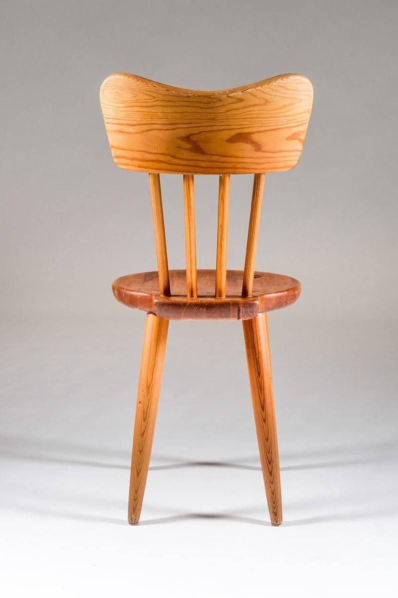 Set Of Four Swedish Chairs In Pine By Torsten Claeson, 1930s photo 3560.0