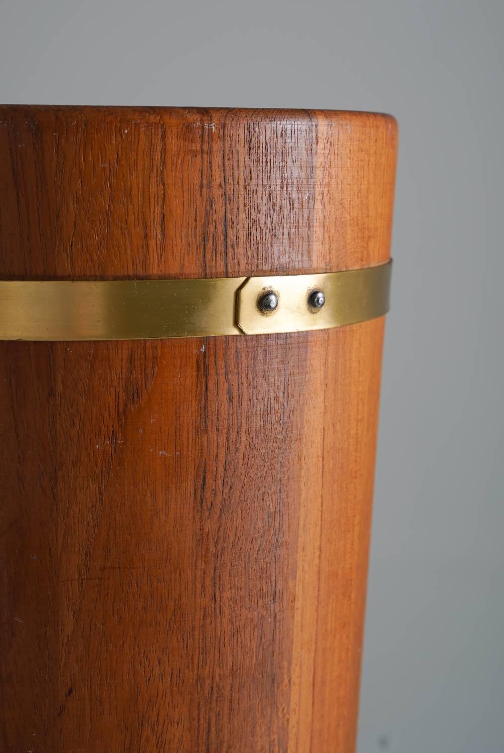 Midcentury Scandinavian Umbrella Stand In Teak And Brass photo 712.0