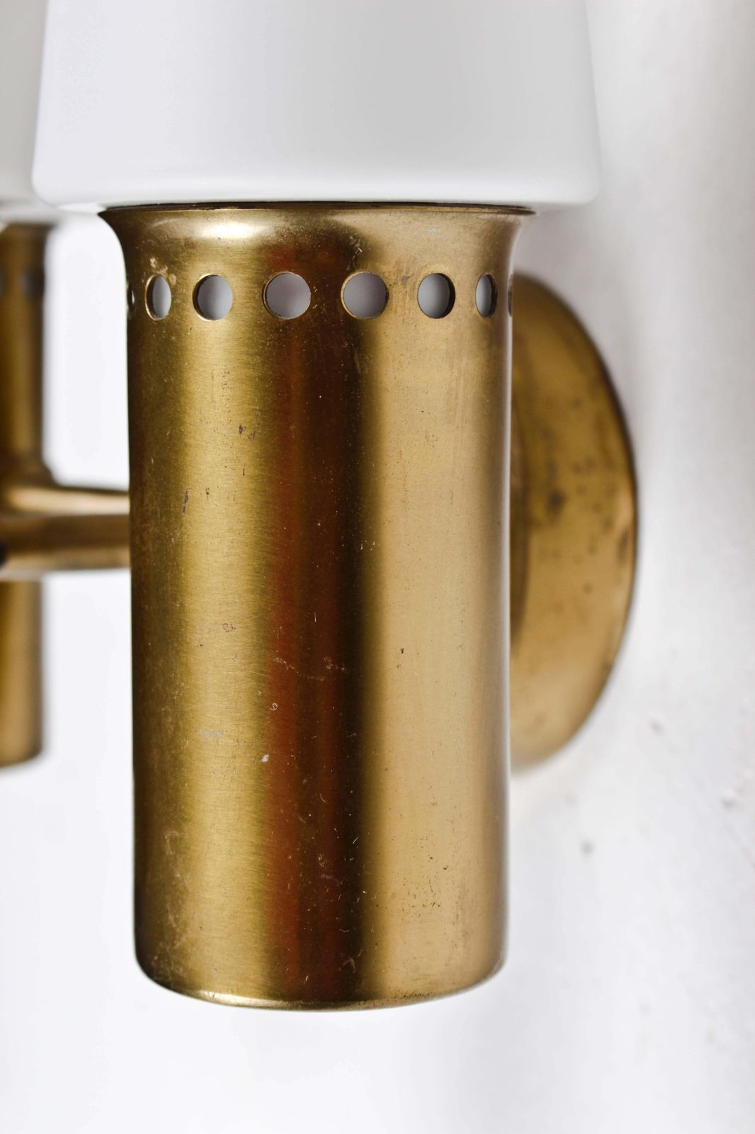 Wall Sconces In Brass And Opaline Glass By Hans Agne Jakobsson photo vinterior