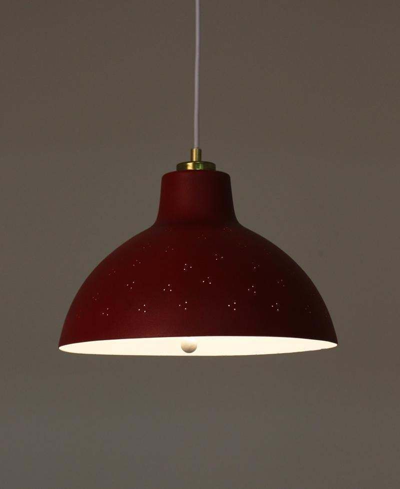 Swedish Midcentury Pendant In Perforated Metal With Counterweight By Nk photo for sale