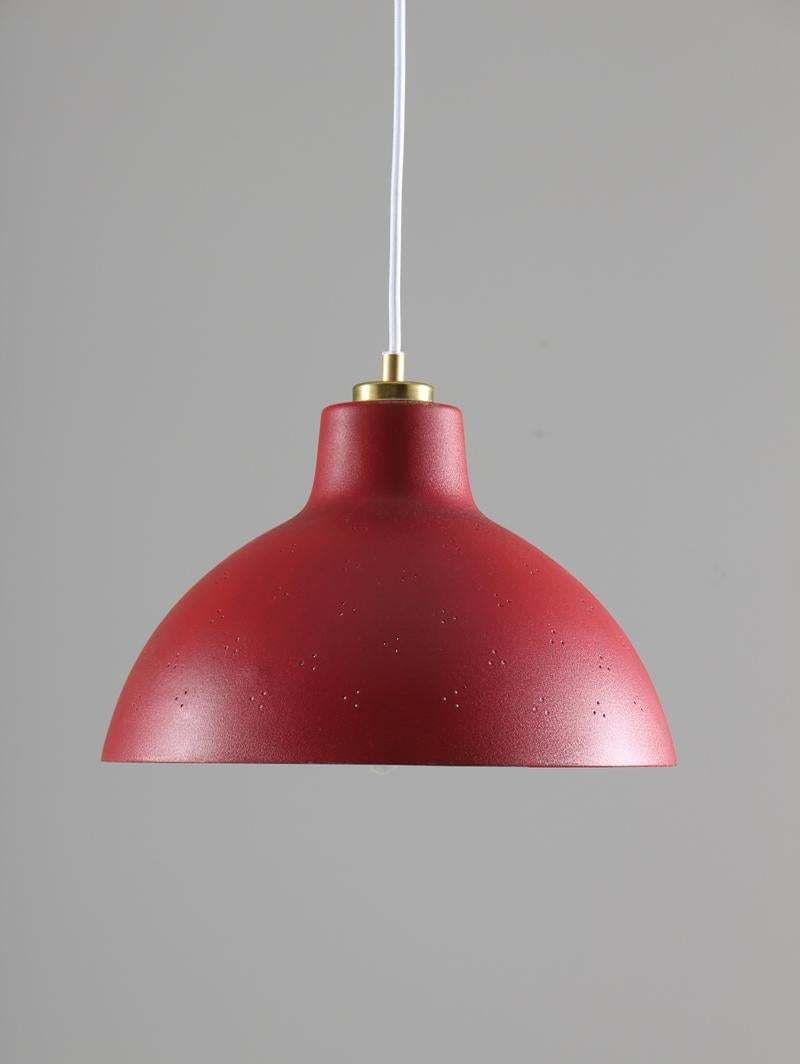 Swedish Midcentury Pendant In Perforated Metal With Counterweight By Nk photo Lighting