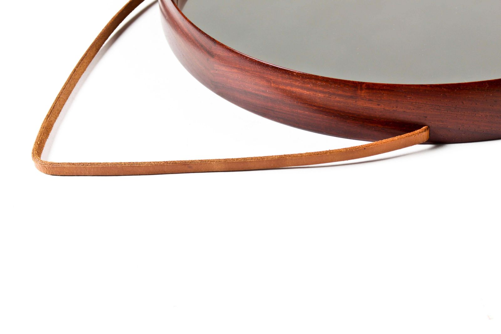 Round Mirror In Rosewood By Uno & Östen Kristiansson For Luxus photo Home Decor