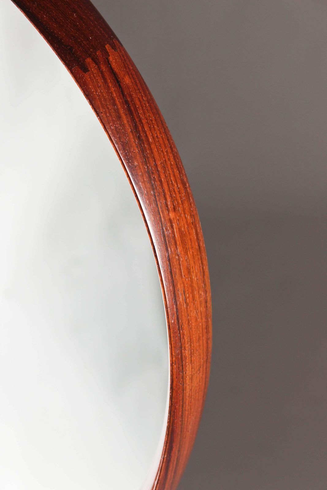 Round Mirror In Rosewood By Uno & Östen Kristiansson For Luxus photo vintage