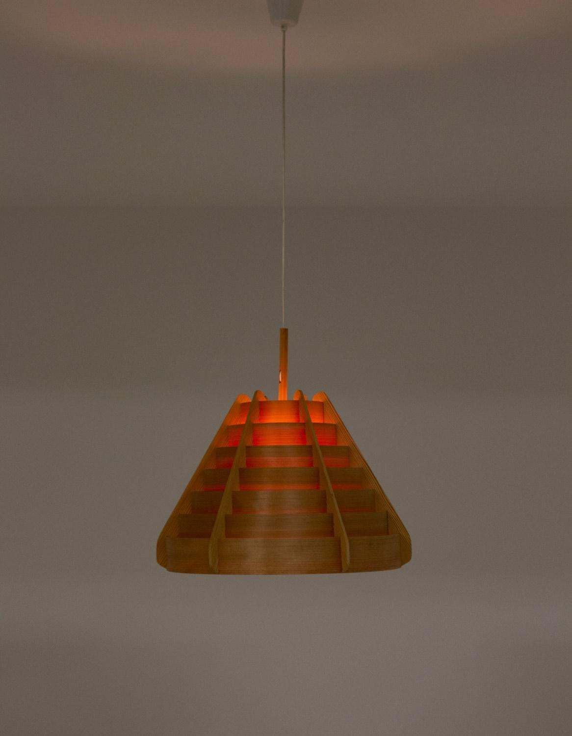 Pair Of Scandinavian Pendants In Pine By Hans Agne Jakobsson photo buy