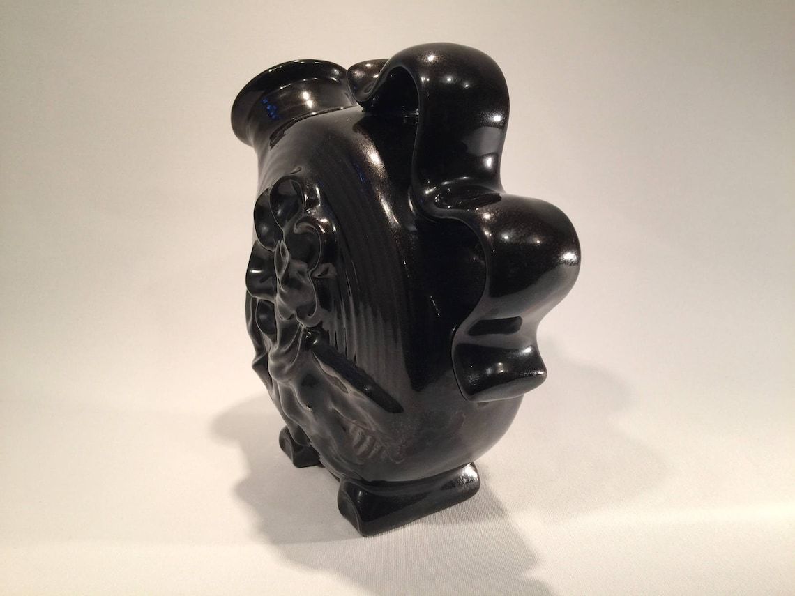 photo furniture Art Deco Madonna Vase By Michael Andersen And Son, Bornholm, Denmark Between 1930 And 1950, Black Glazed Danish Mid Century Modern