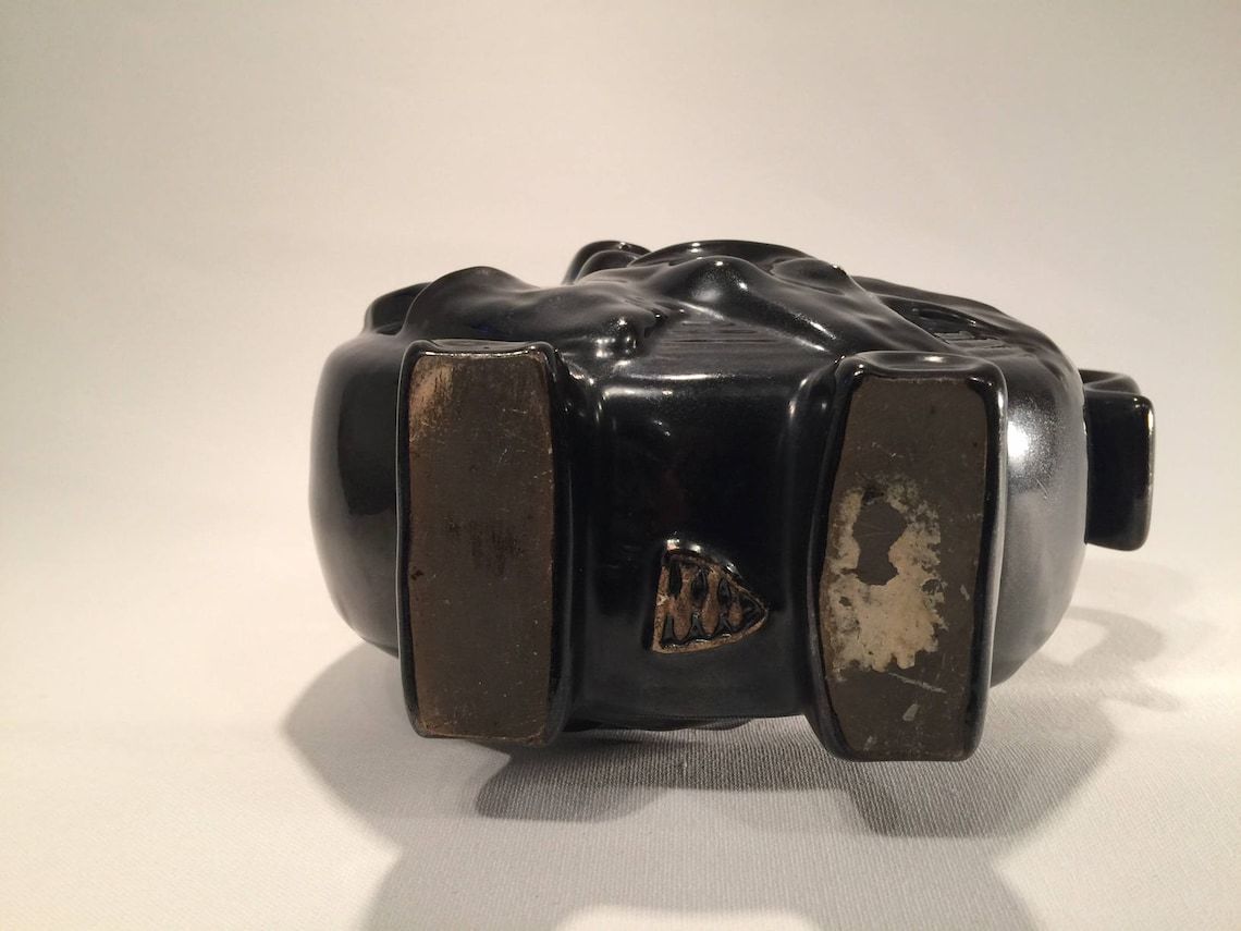 photo for sale Art Deco Madonna Vase By Michael Andersen And Son, Bornholm, Denmark Between 1930 And 1950, Black Glazed Danish Mid Century Modern