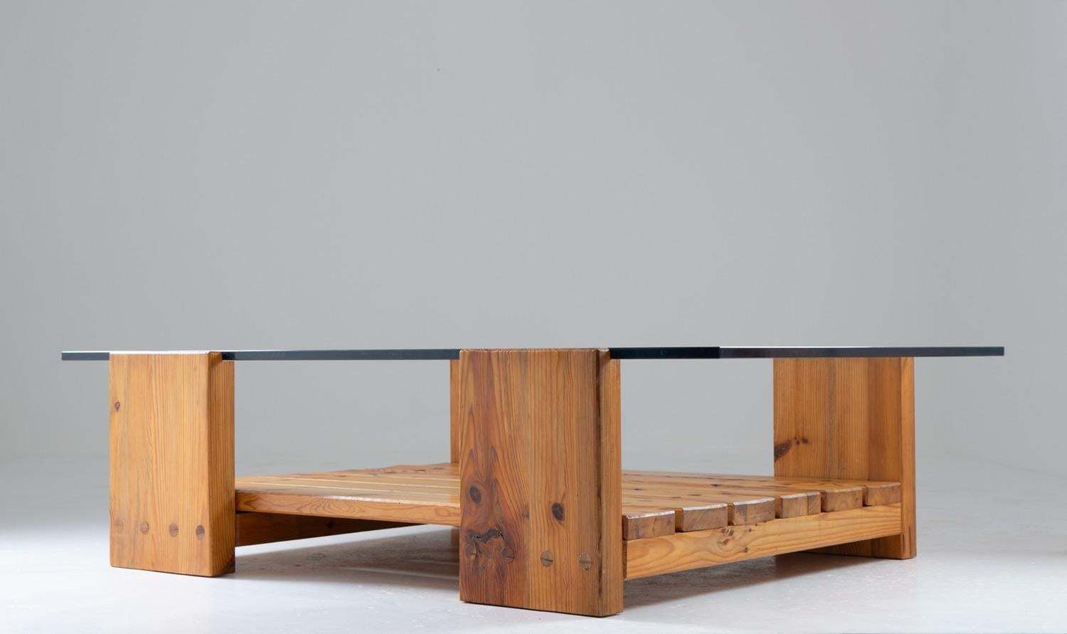 Scandinavian Coffee Table In Pine And Glass By Sven Larsson photo vinterior