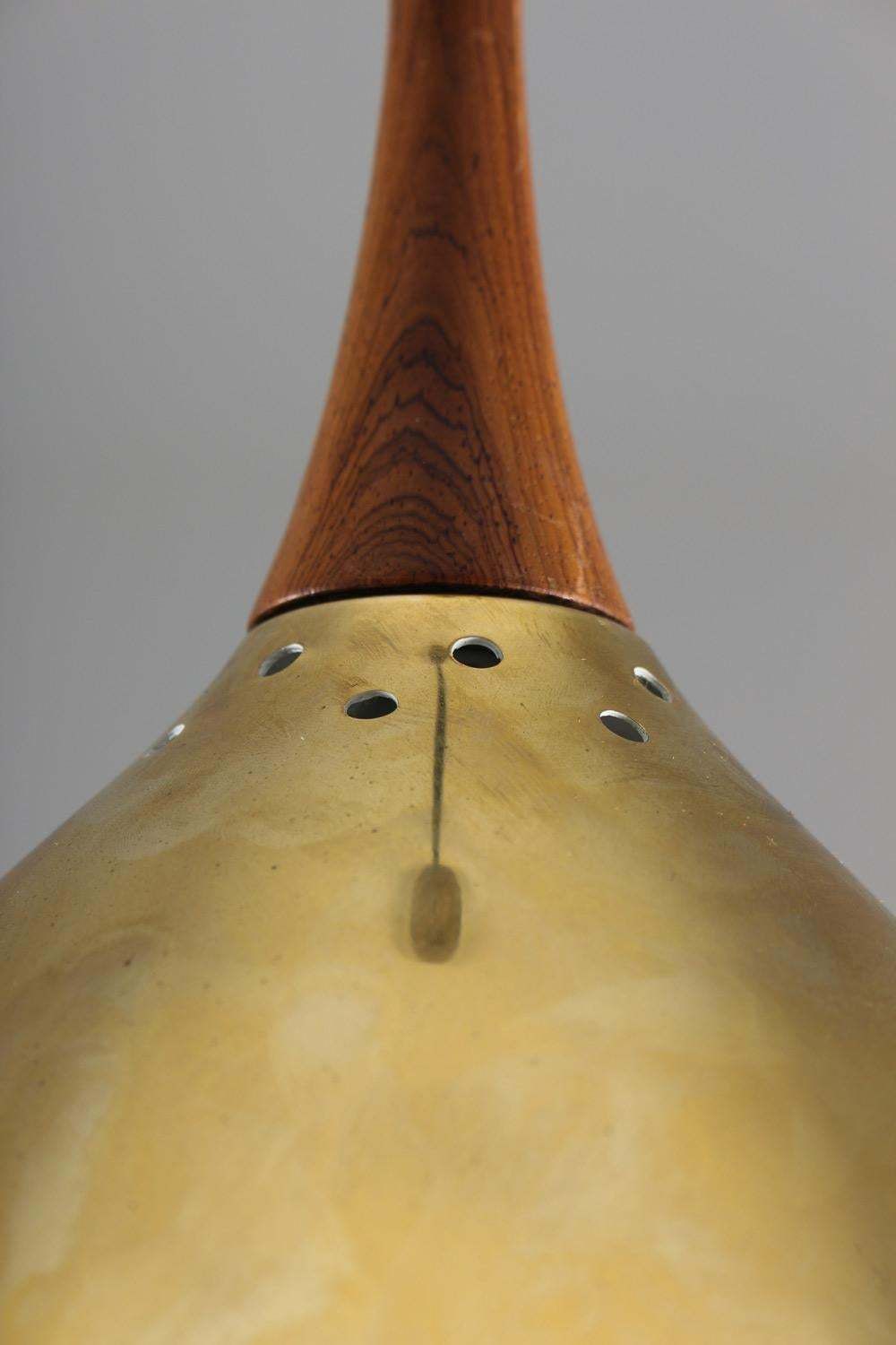 Swedish Pendant In Rosewood And Perforated Brass By Falkenberg photo buy