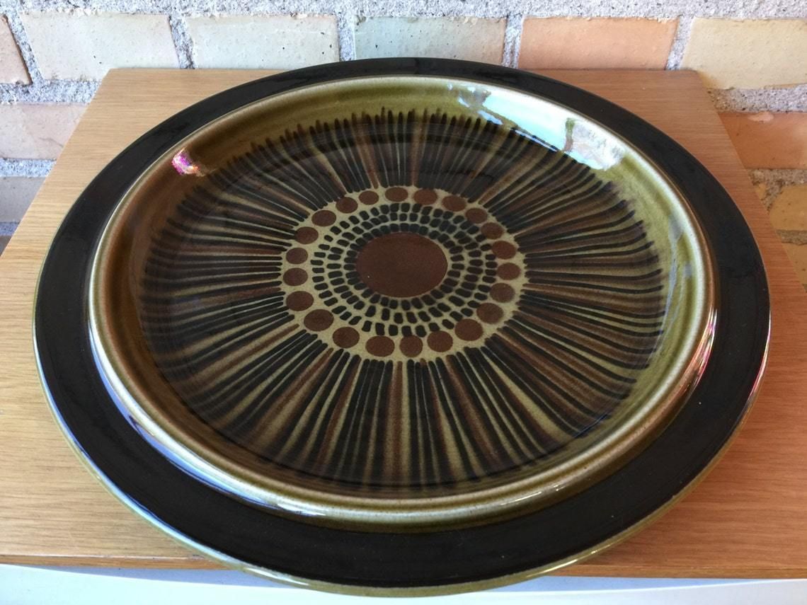 Arabia Finland, Serving Plate, Kosmos, By Gunvor Olin Gronqvist, 1960s 1970s, Scandinavian Space Age With Beautiful Handprinted Motive photo Home Decor