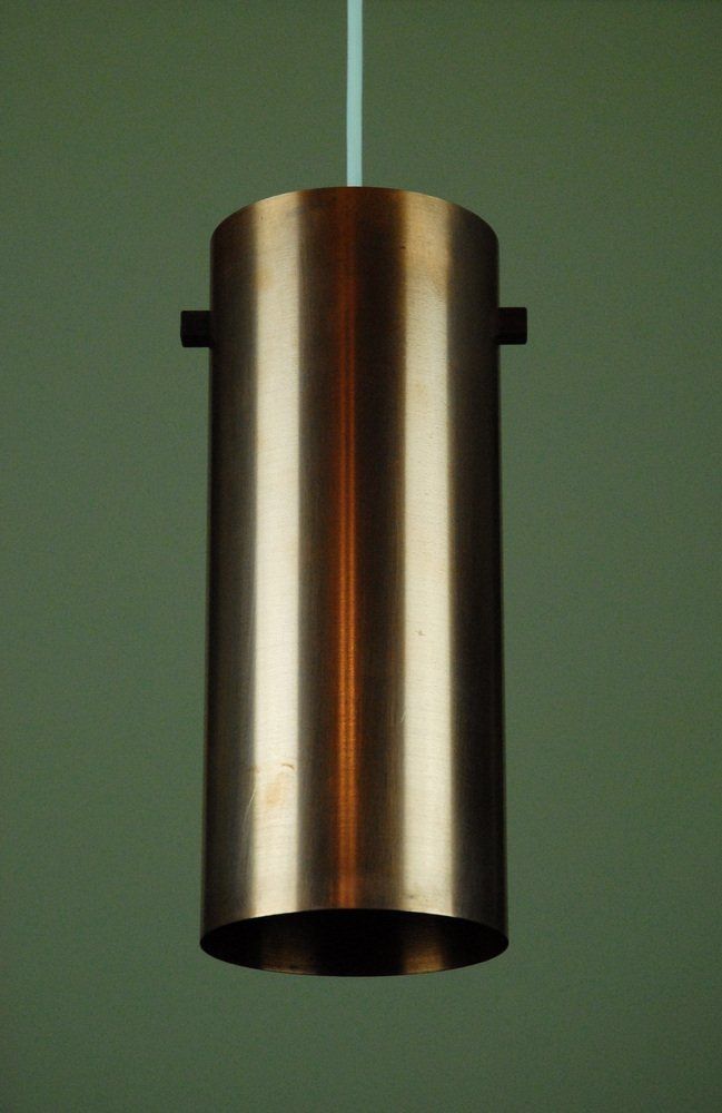 Copper & Teak Pendant Lamp By Uno & östen Kristiansson For Luxus, Vittsjö, Sweden, 1960s photo vinterior