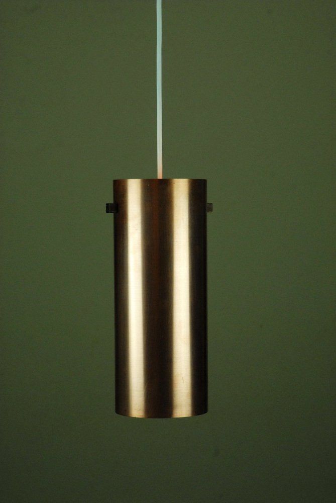 Copper & Teak Pendant Lamp By Uno & östen Kristiansson For Luxus, Vittsjö, Sweden, 1960s photo for sale