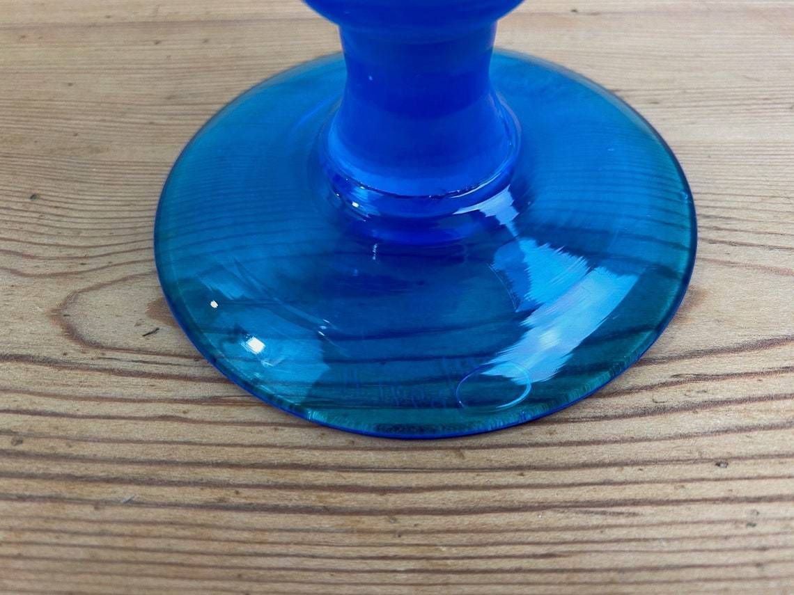 Electric Blue Footed Glass Bowl By Swedish Glass Artist Erik Hoglund For Boda photo buy