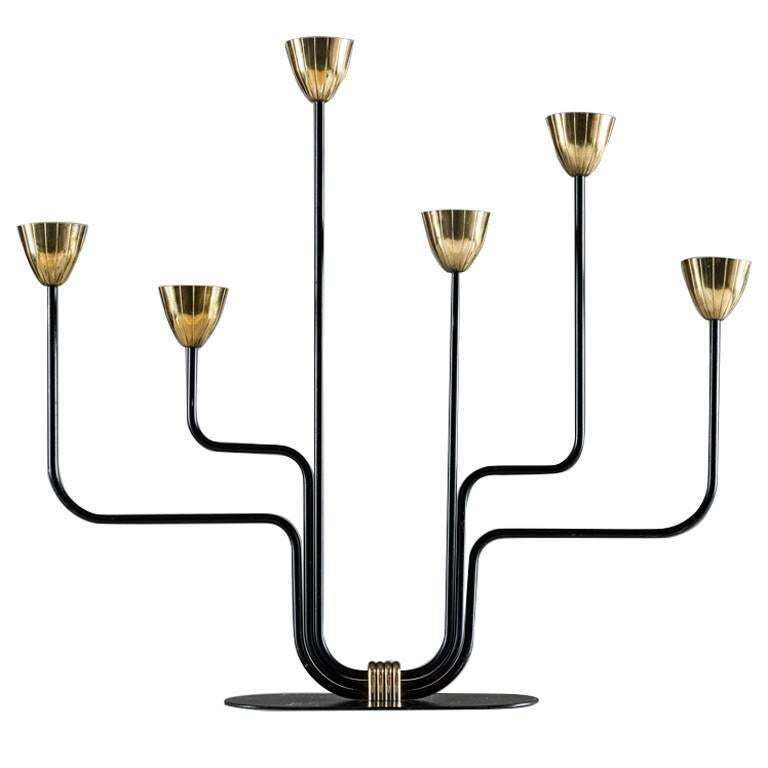 Candelabra In Metal And Brass By Gunnar Ander For Ystad Metal