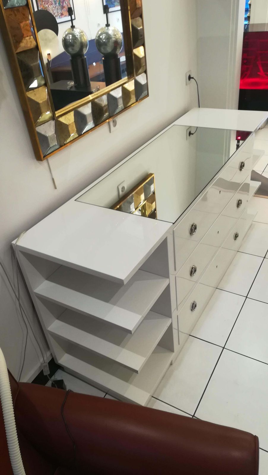 Chest Of Drawers In White Lacquered Wood, Circa 1970 photo furniture