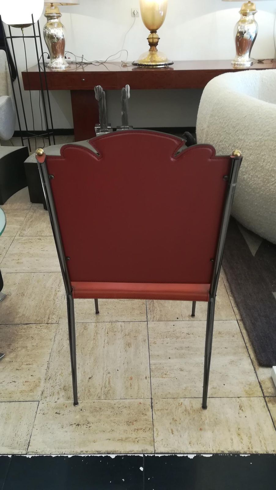 photo furniture Armchair In Leather And Metal In The Taste Of Poillerat