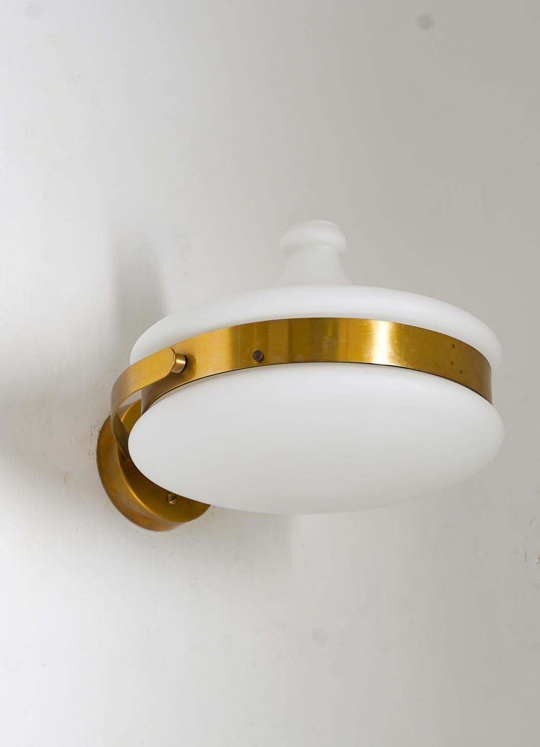 Swedish Mid Century Wall Lamps In Brass And Glass Falkenbergs photo Lighting