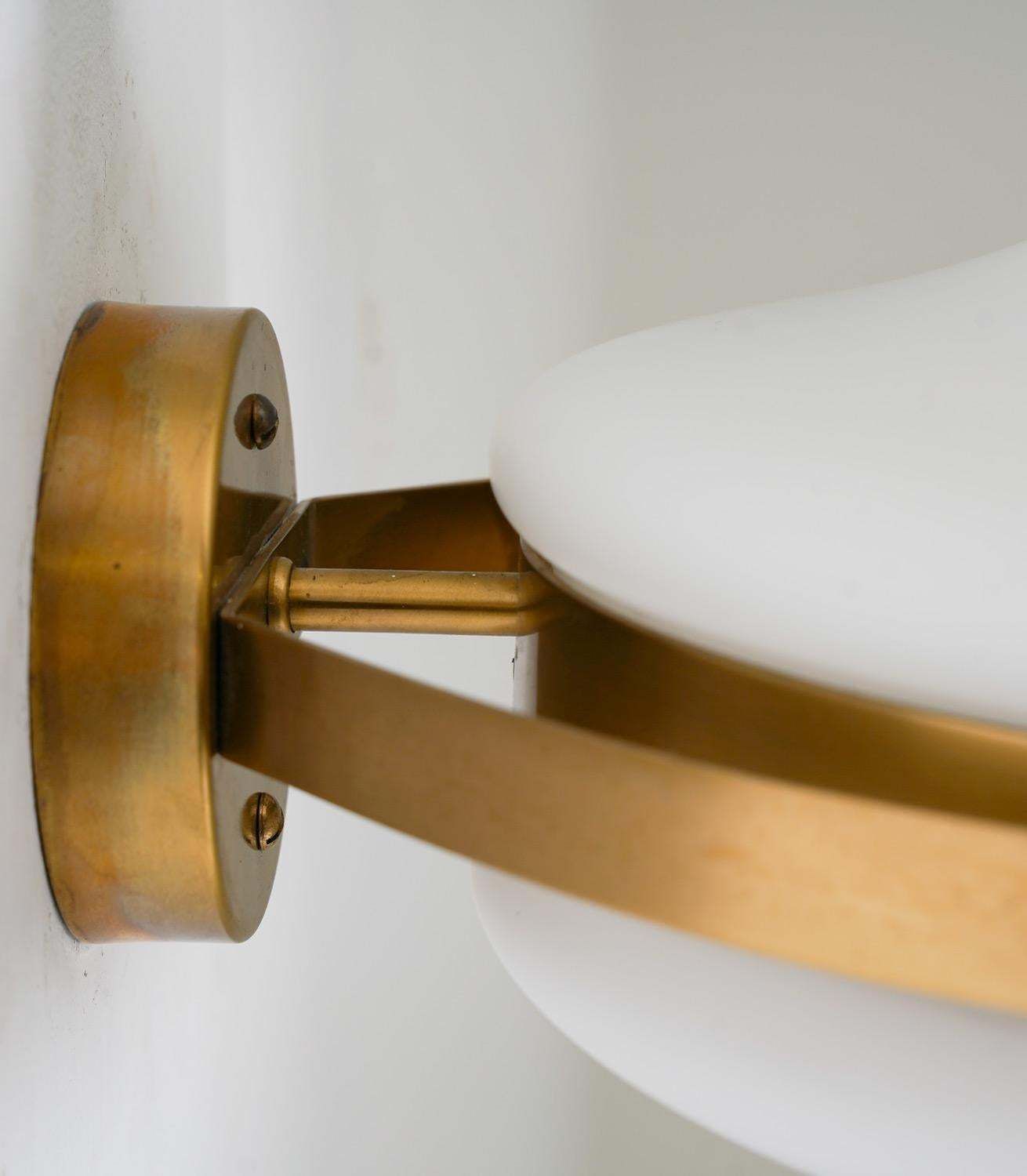 Swedish Mid Century Wall Lamps In Brass And Glass Falkenbergs photo buy