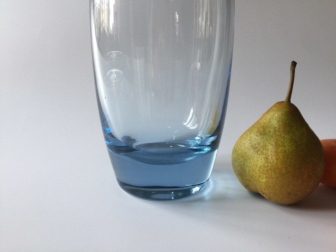 Big Ice Blue Art Glass Vase By Danish Glass Artist Per Lutken For Scandinavian Glassworks Holmegaard In 1956 photo Home Decor