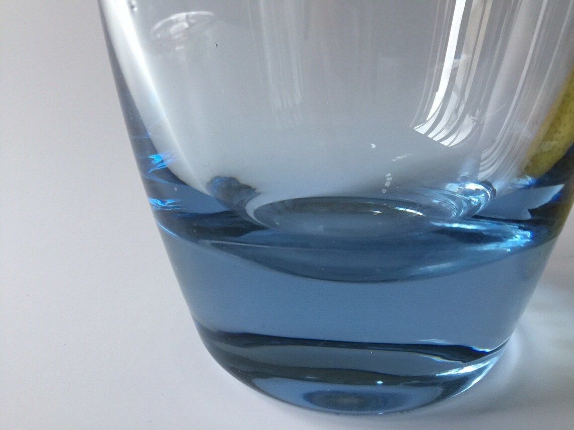 Big Ice Blue Art Glass Vase By Danish Glass Artist Per Lutken For Scandinavian Glassworks Holmegaard In 1956 photo buy