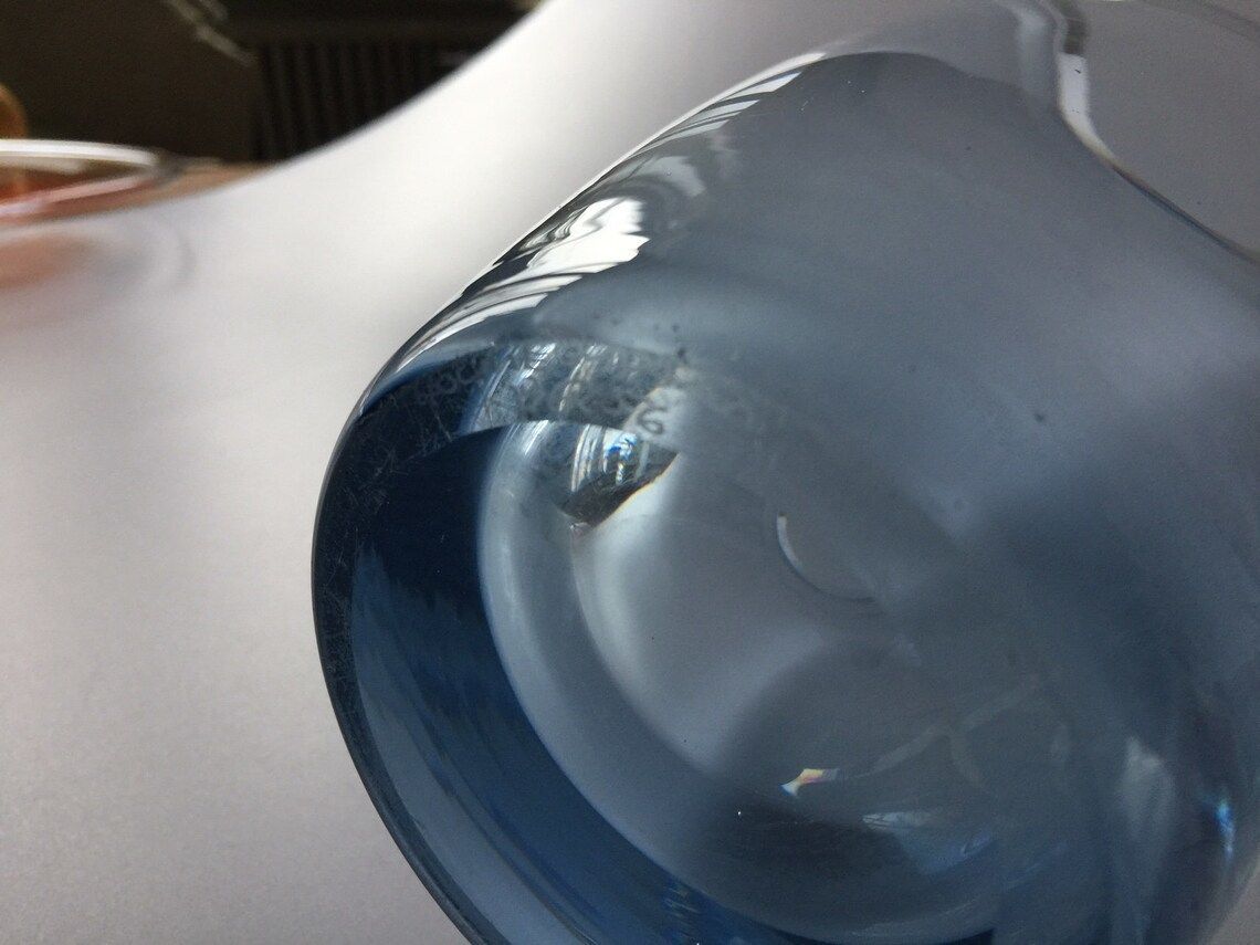 photo furniture Big Ice Blue Art Glass Vase By Danish Glass Artist Per Lutken For Scandinavian Glassworks Holmegaard In 1956