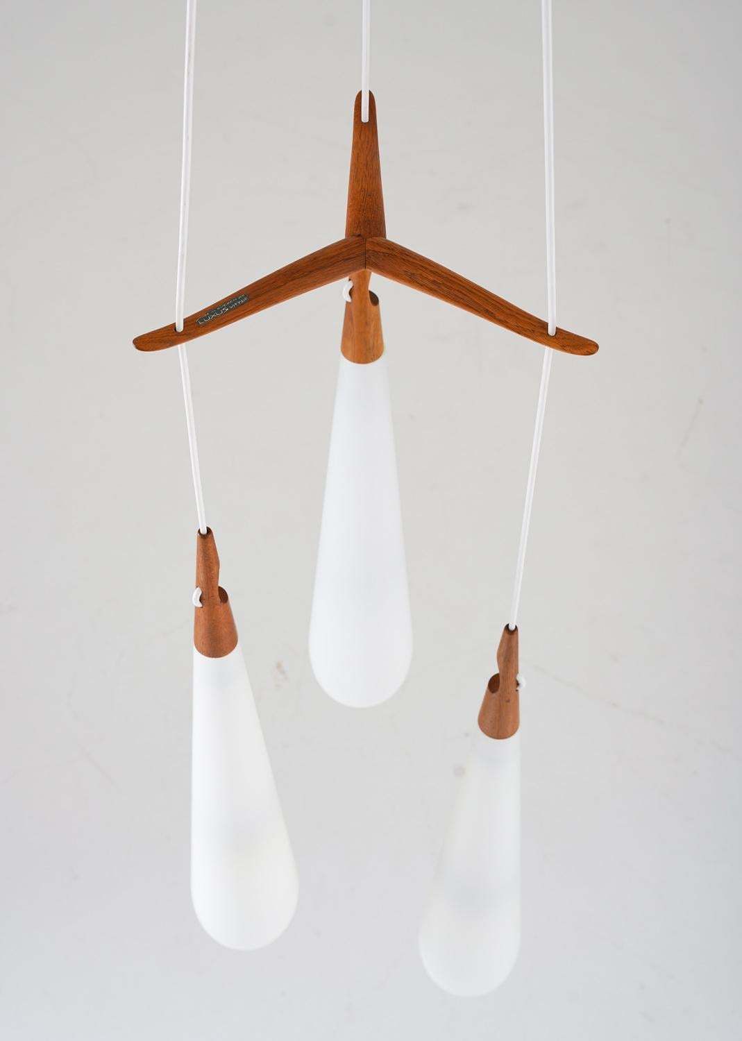 Midcentury Swedish Chandelier By Luxus Sweden photo for sale