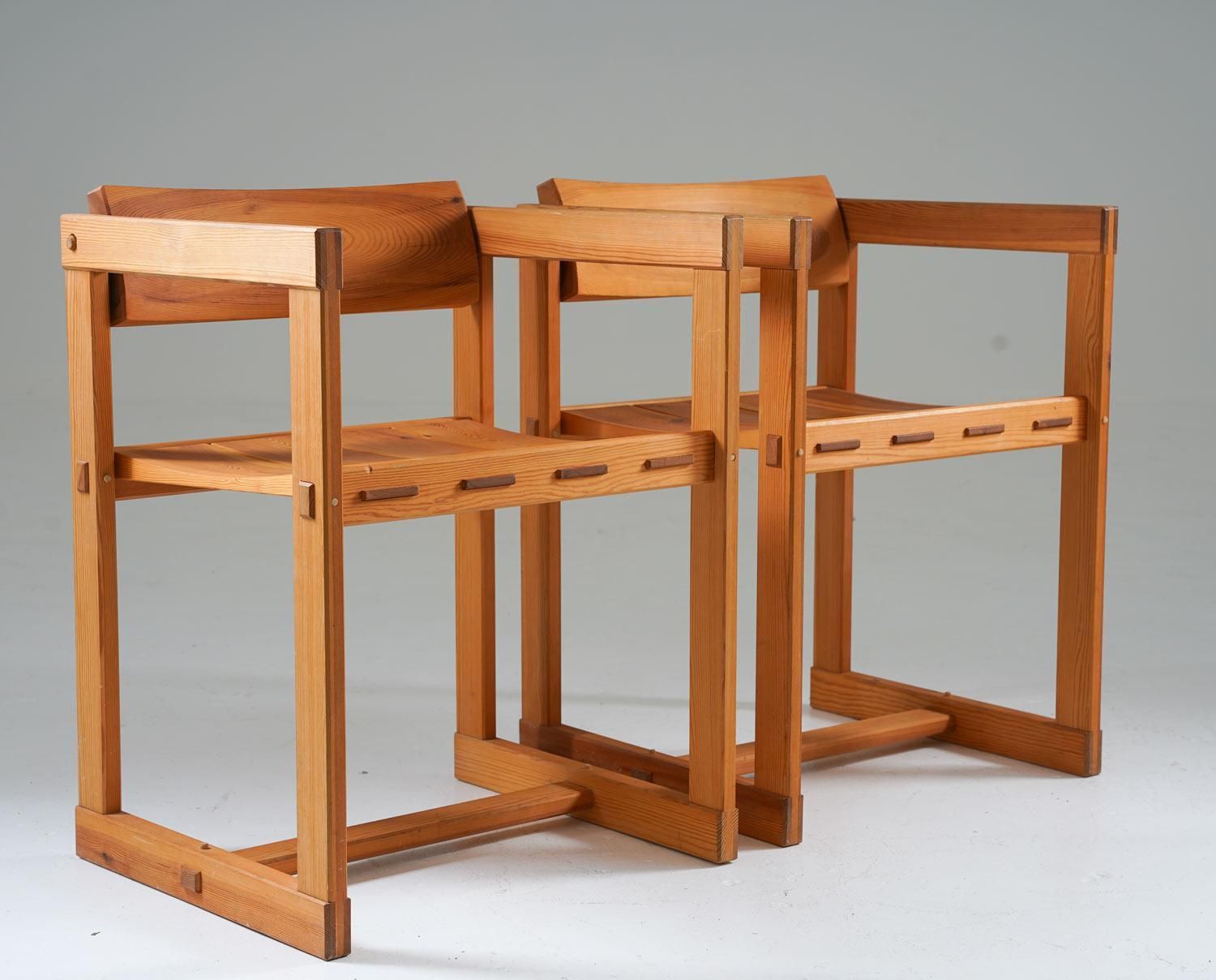 Scandinavian Dining Chairs In Pine, Model Trybo By Edvin Helseth, 1960s