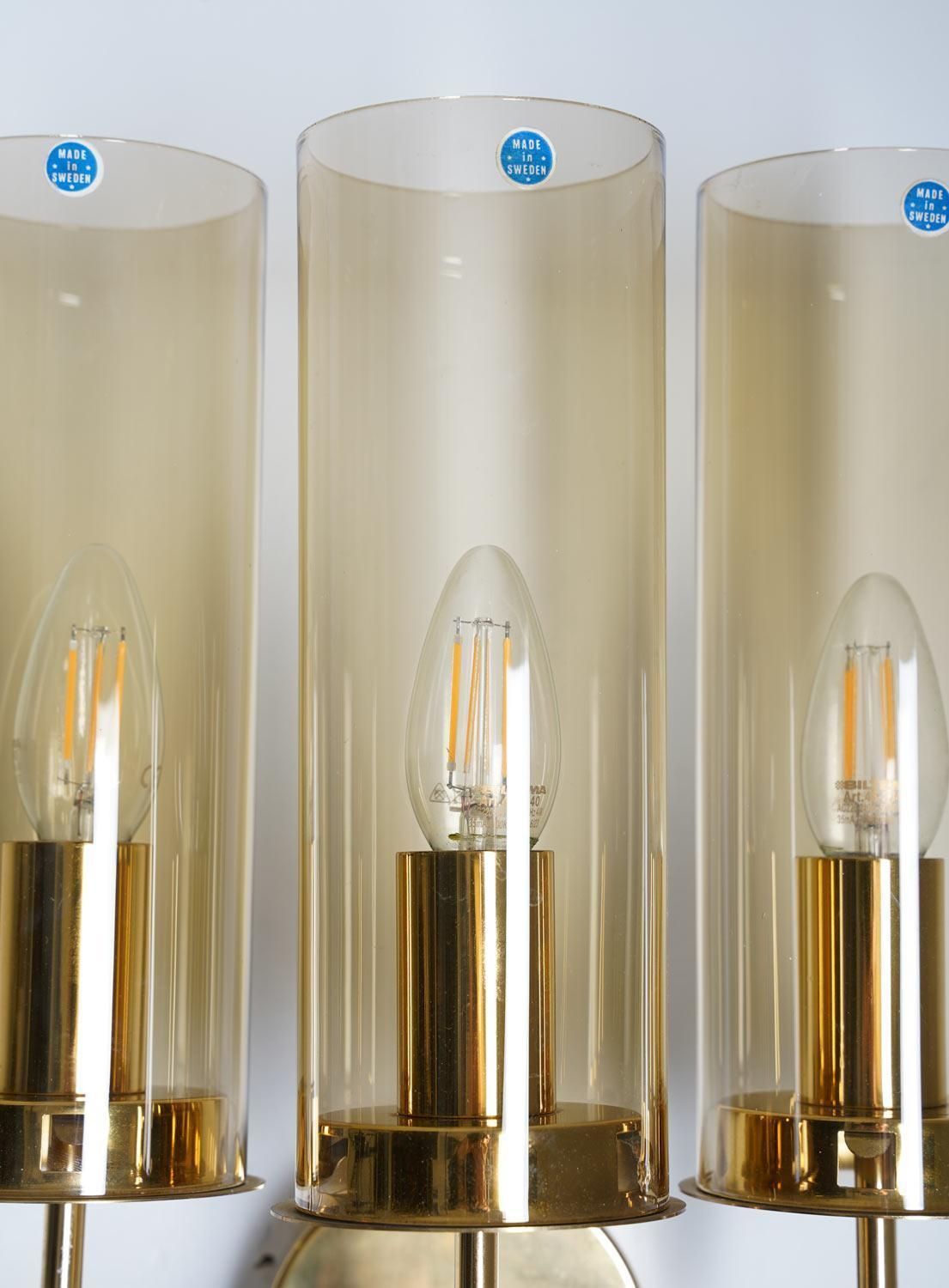 Swedish Midcentury Wall Lamps In Brass And Glass By Hans Agne Jakobsson photo Lighting