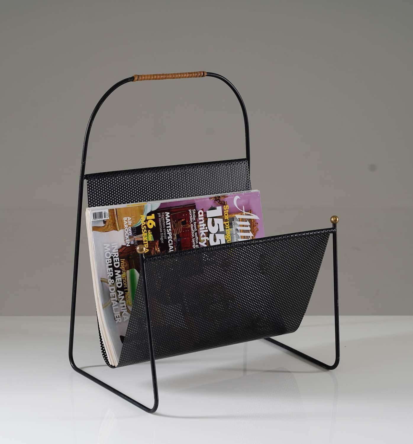 Scandinavian Midcentury Magazine Holder By Ystad Metall photo vinterior