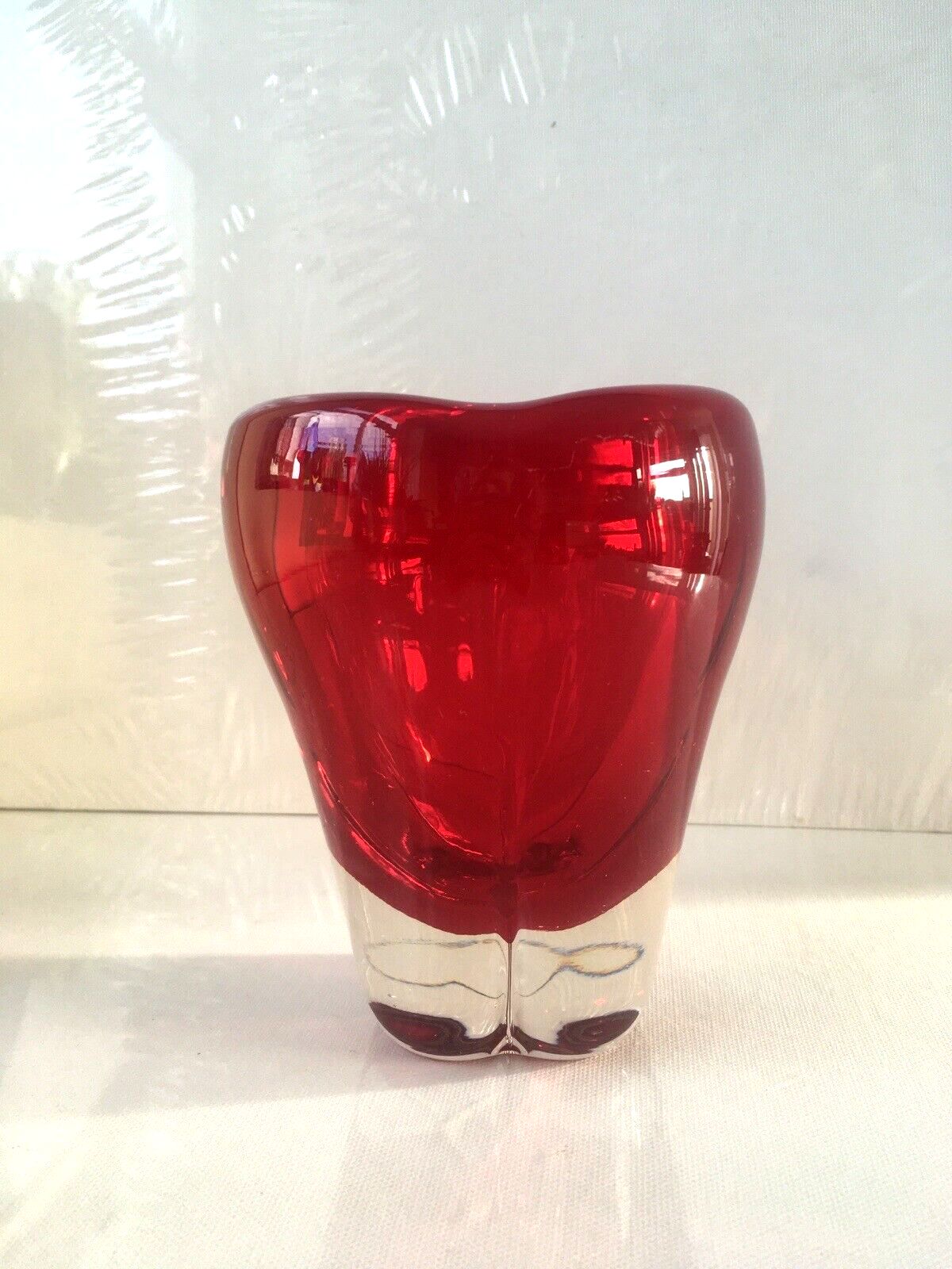 Red Whitefriars 9410 Art Glass Molar Lobed Bowl Vase Tooth Dentist Paperweight photo 55.0