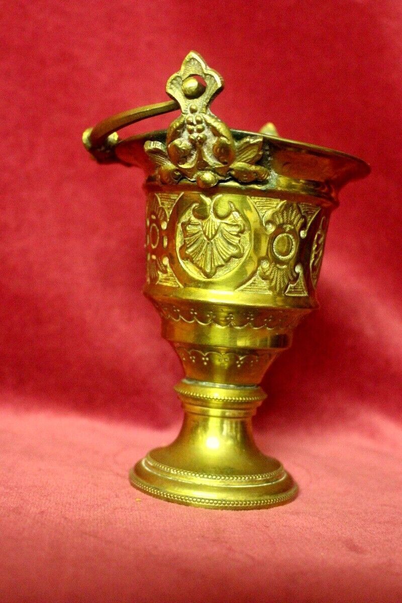 Antique French Embossed Bronze Doré Vase Centerpiece Paris 19th Century photo Home Decor