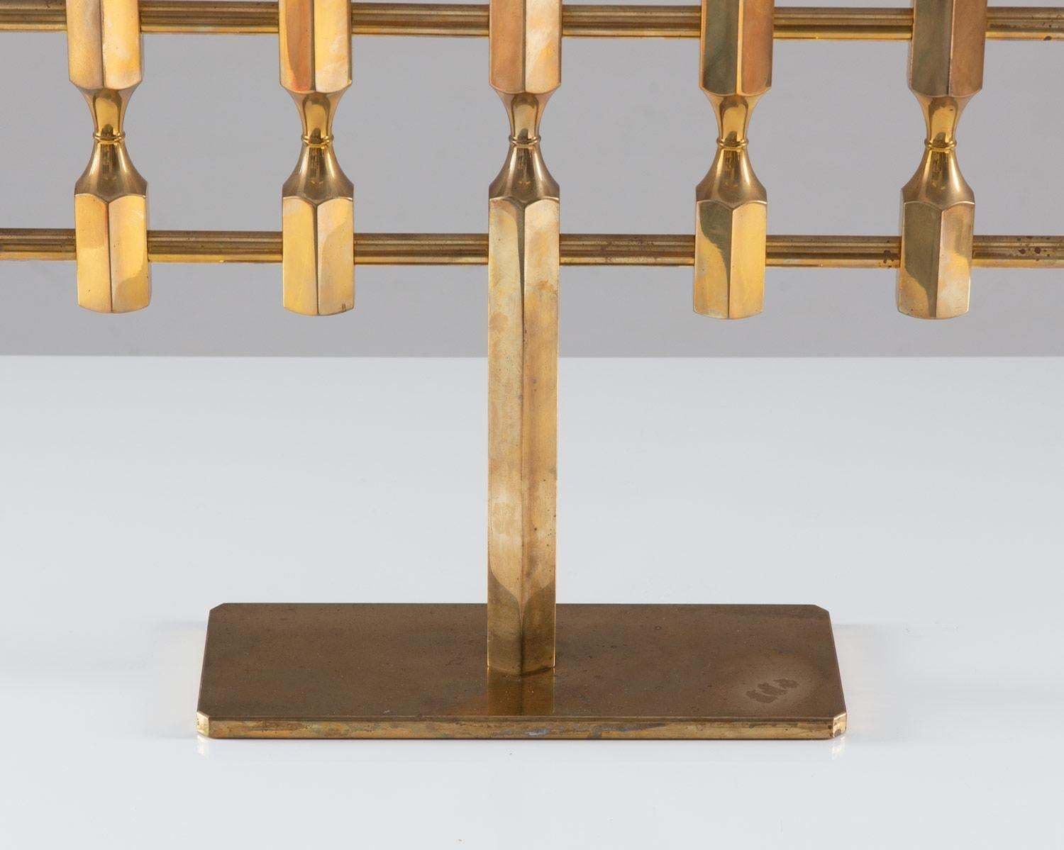 Pair Of Large Swedish Candelabras In Brass By Lars Bergsten For Gusum photo Home Decor
