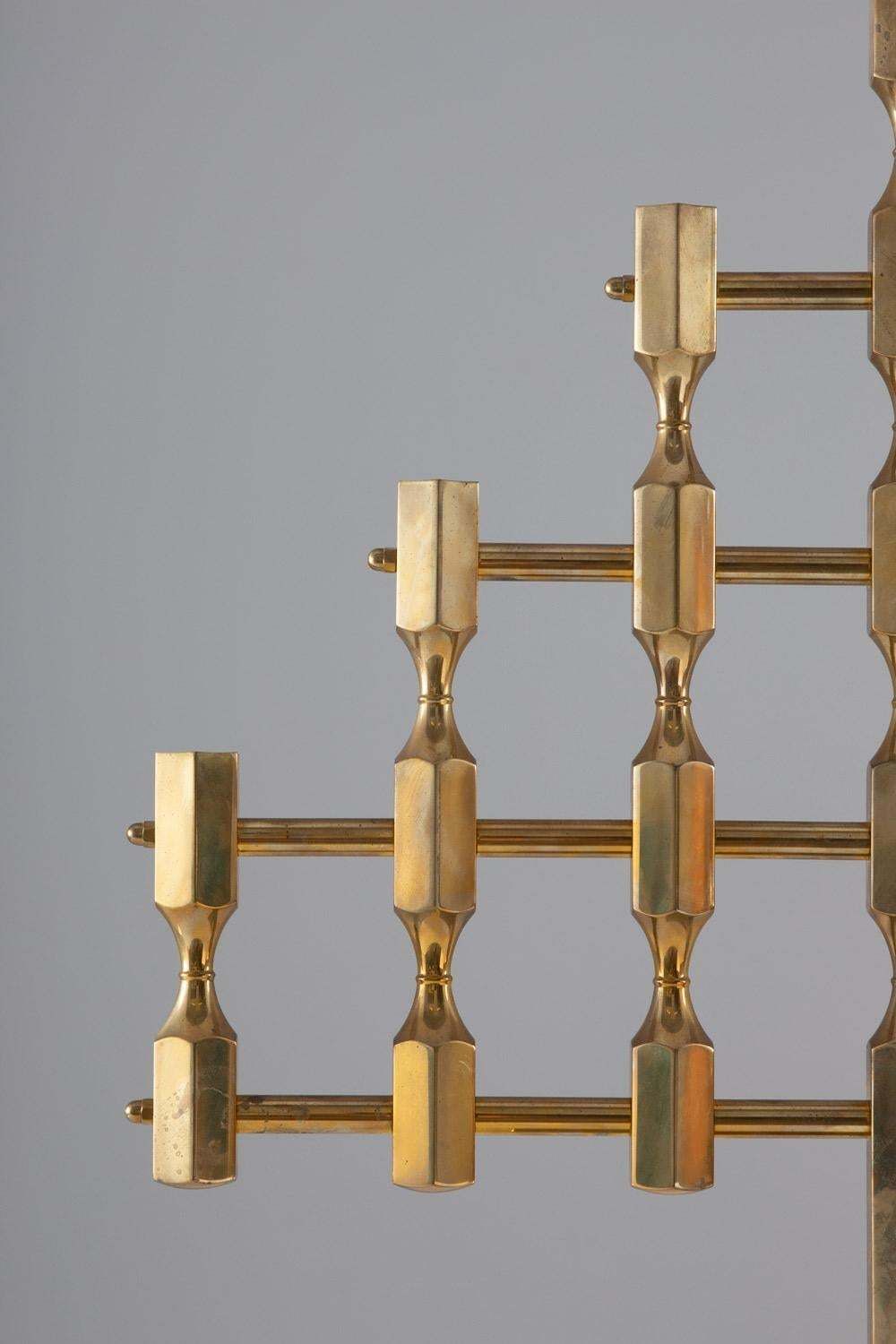 Pair Of Large Swedish Candelabras In Brass By Lars Bergsten For Gusum photo 3560.0