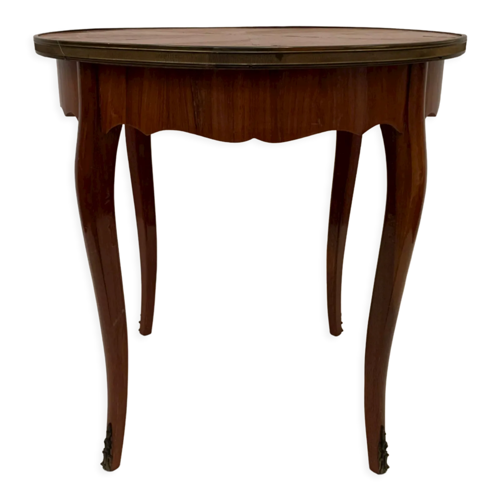 Louis XV Style Round Pedestal Table In Rosewood Veneer XX Century