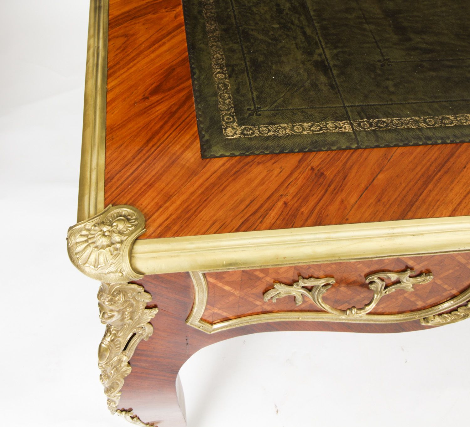 Antique Louis Revival Kingwood & Ormolu Mounted Bureau Plat Desk 19th C photo 6500.0