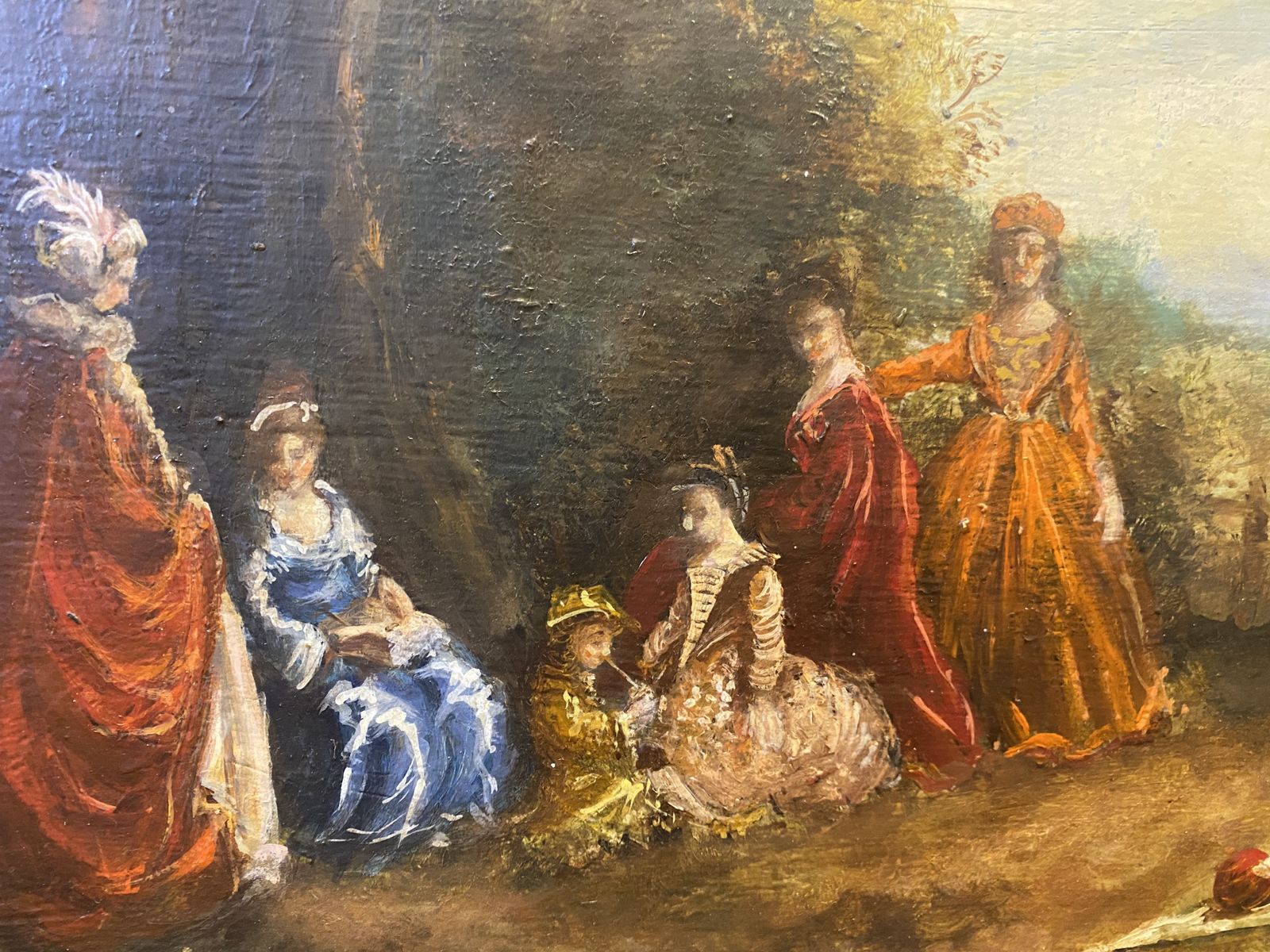 French Figures In A Woodland Landscape   Frederick Bartman Oil Painting photo for sale