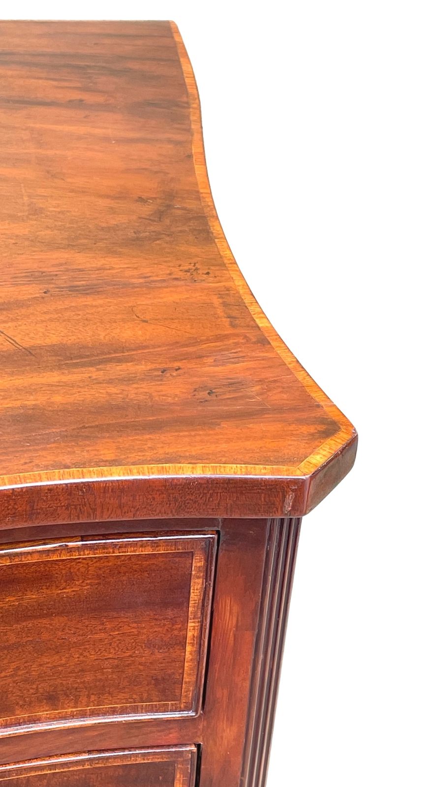 photo for sale 18th Century Georgian English Mahogany Serpentine Chest Of Drawers (England, Circa 1770)