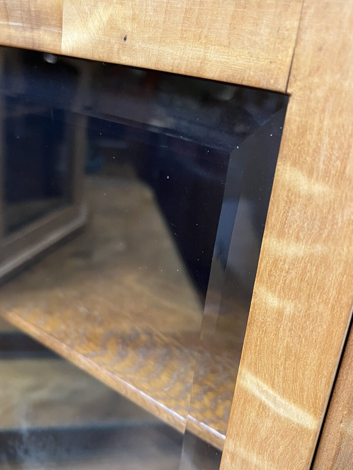 photo buy Superb Pair Of Satinwood Collectors Table  Wall Display Cabinets.
